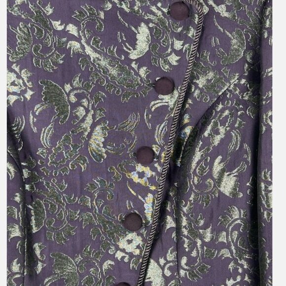 Vtg Hobby Horse Clothing Purple Metallic Jacquard Show Jacket Sz M Western Rodeo - Picture 4 of 5